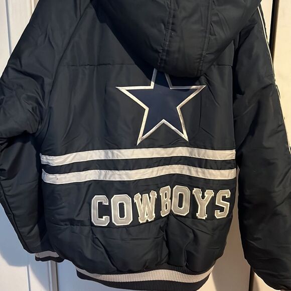Vintage NFL Football Dallas Cowboys navy blue Winter Coat Men’s Large Jacket - Picture 5 of 8